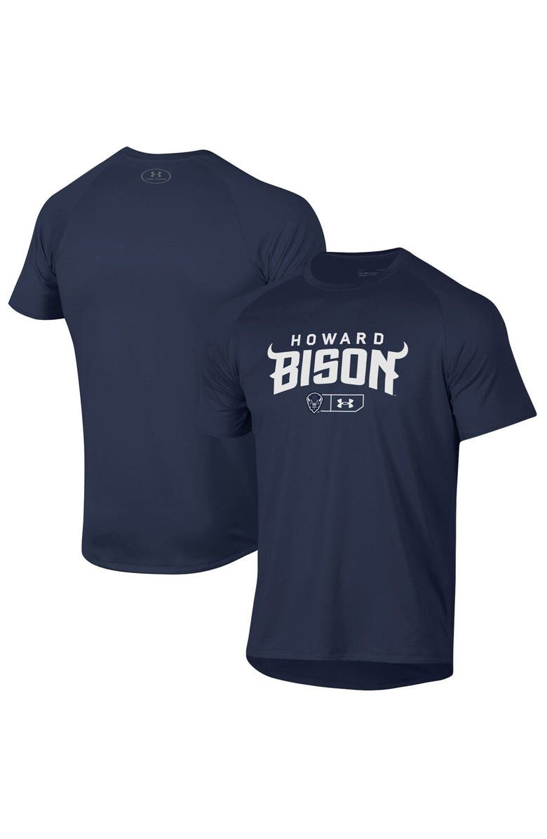 Under Armour Men's Under Armour Navy Howard Bison Lockup Tech Raglan T-Shirt, Main, color, 