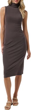 TravisMathew Cloud Sleeveless Mock Neck Rib Dress