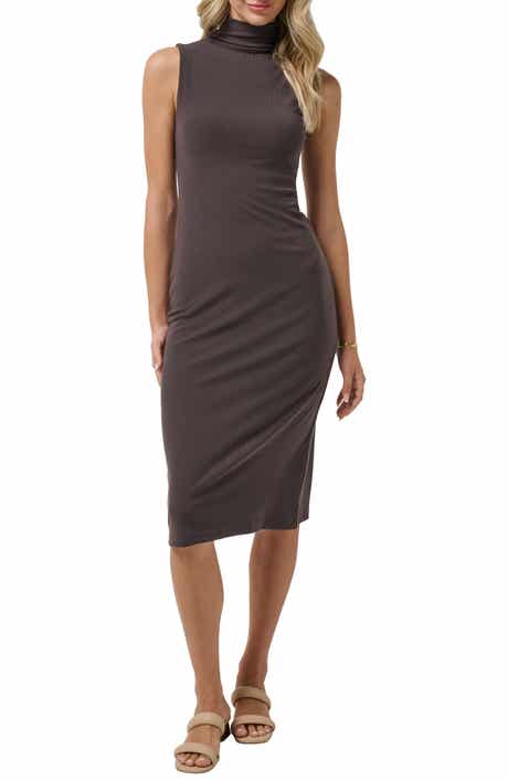 TravisMathew Cloud Sleeveless Mock Neck Rib Dress