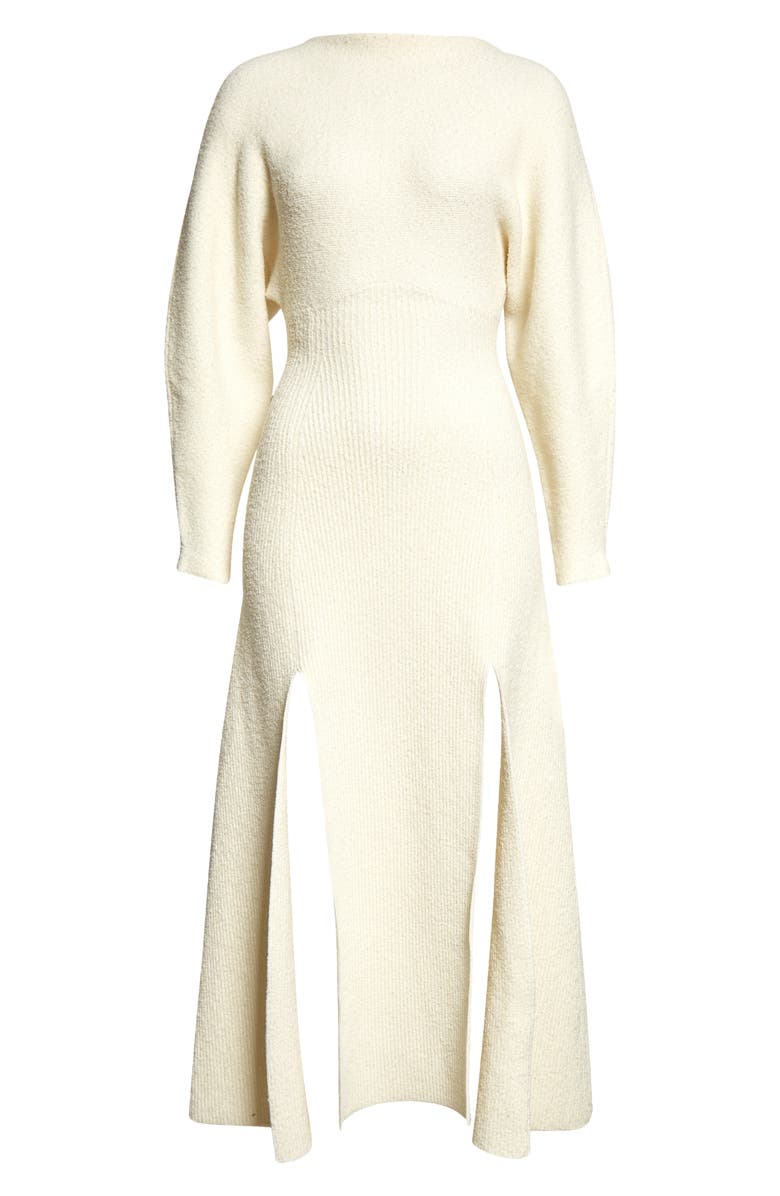 Proenza Schouler Long Sleeve Double Slit Wool Blend Bouclé Sweater Dress, Alternate, color, 