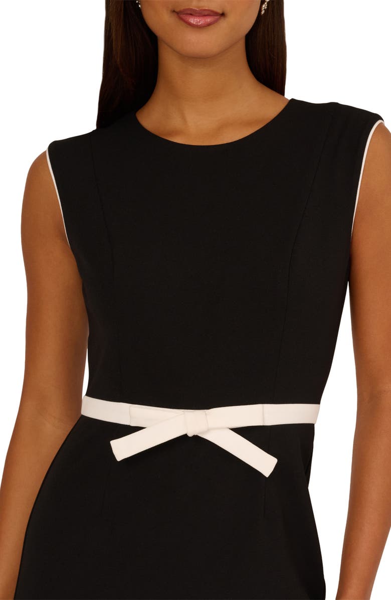 Adrianna Papell Bow Detail Crepe Sheath Dress, Alternate, color,