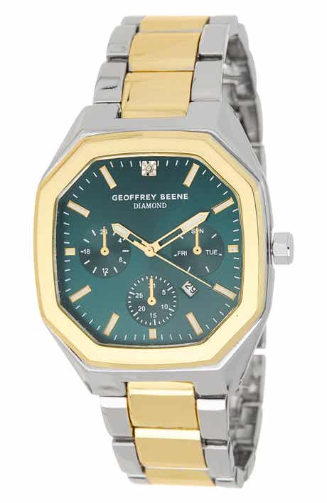 GEOFFREY BEENE Diamond Two-Tone Bracelet Watch, 41mm