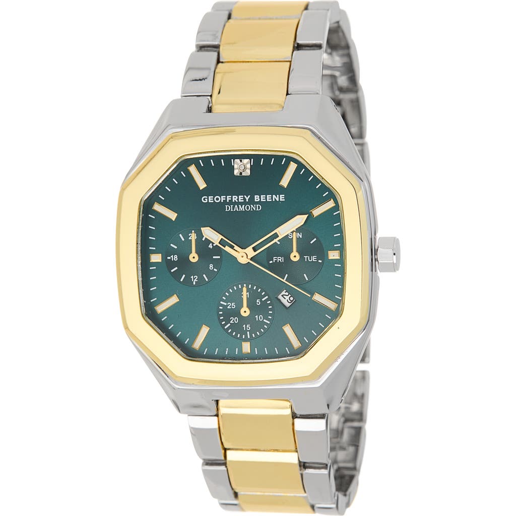 Geoffrey Beene Diamond Two-tone Bracelet Watch, 41mm In Metallic