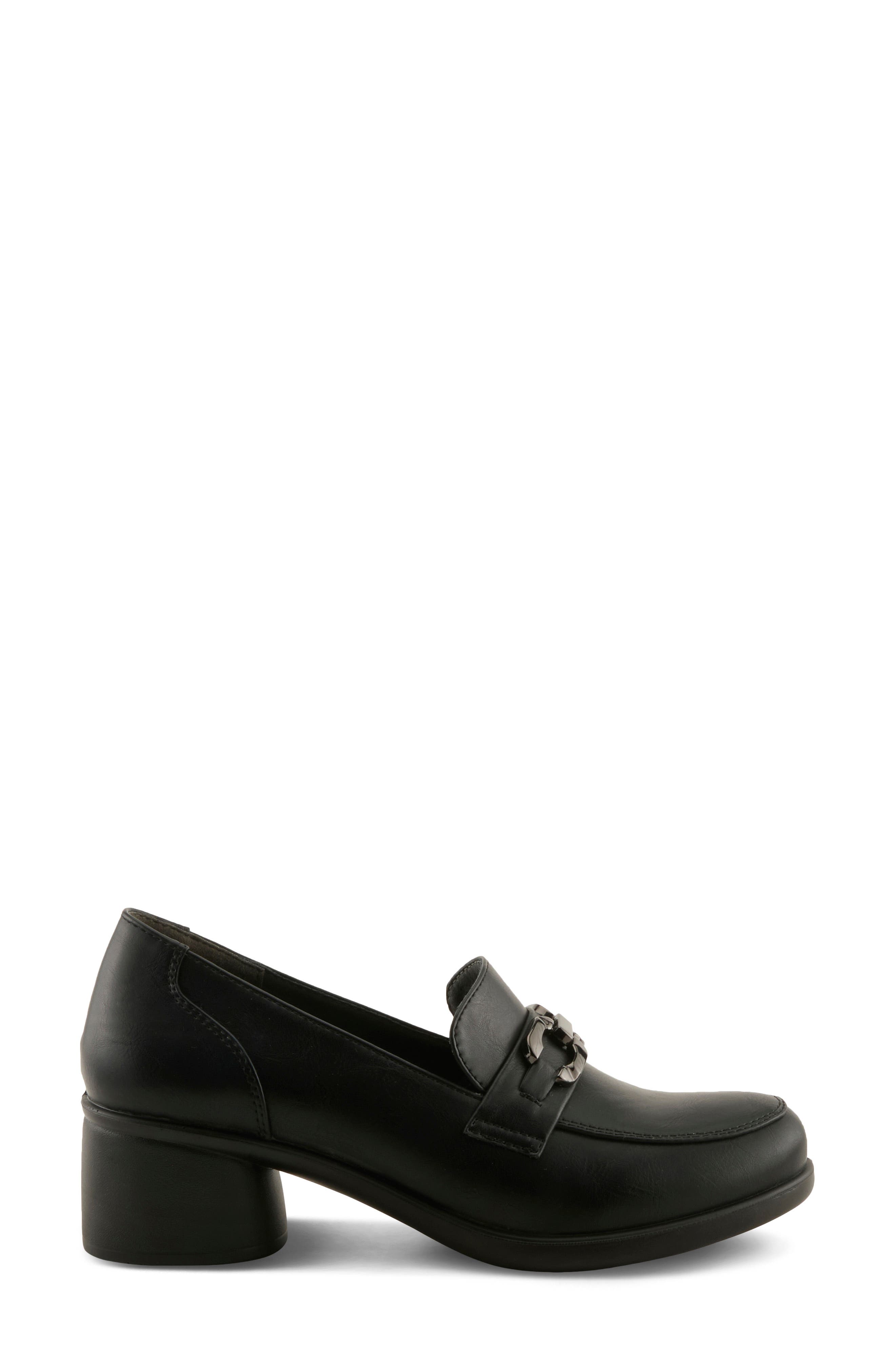 Calderoni Loafer Pump, Alternate, color, BLACK