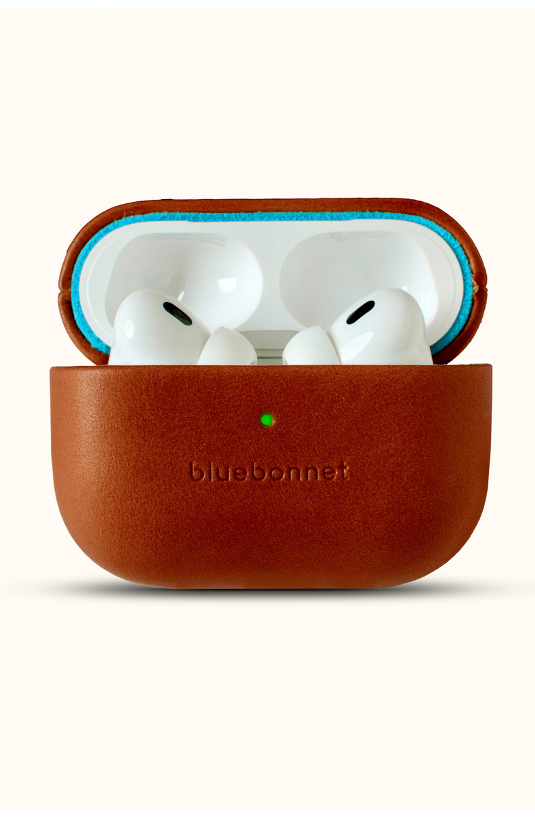Bluebonnet The Companion Leather AirPods Pro 1 & 2 Case, Main, color, Saddle Tan