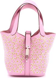 Pre-Owned Hermes Picotin Lock Bag Lucky Daisy Printed Swift Micro