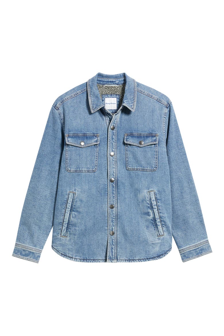 Santa Ynez Fleece Lined Denim Shirt Jacket, Alternate, color, LT INDIGO WASH