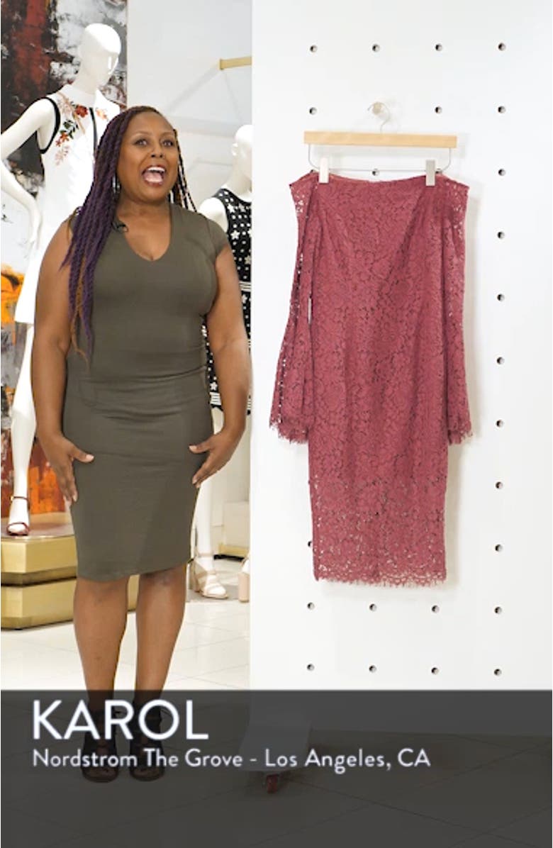 Solange Corded Lace Sheath Dress, sales video thumbnail
