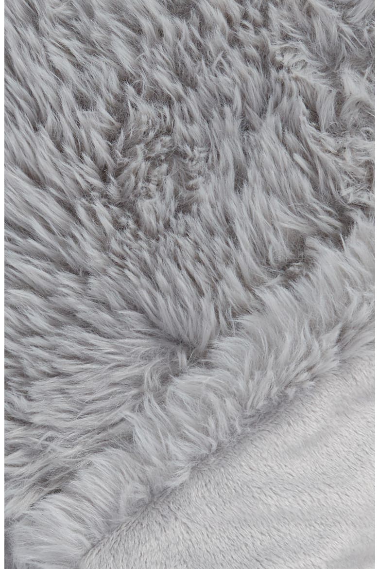 Shaggy Faux Fur Throw Blanket, Alternate, color, GREY SILK