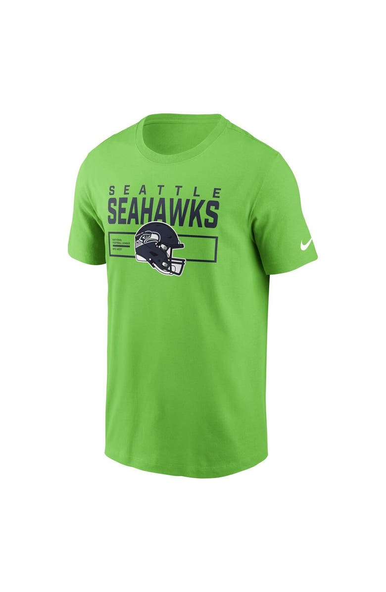 Nike Men's Nike Neon Green Seattle Seahawks Primetime Helmet Essential T-Shirt, Alternate, color, Neon Green