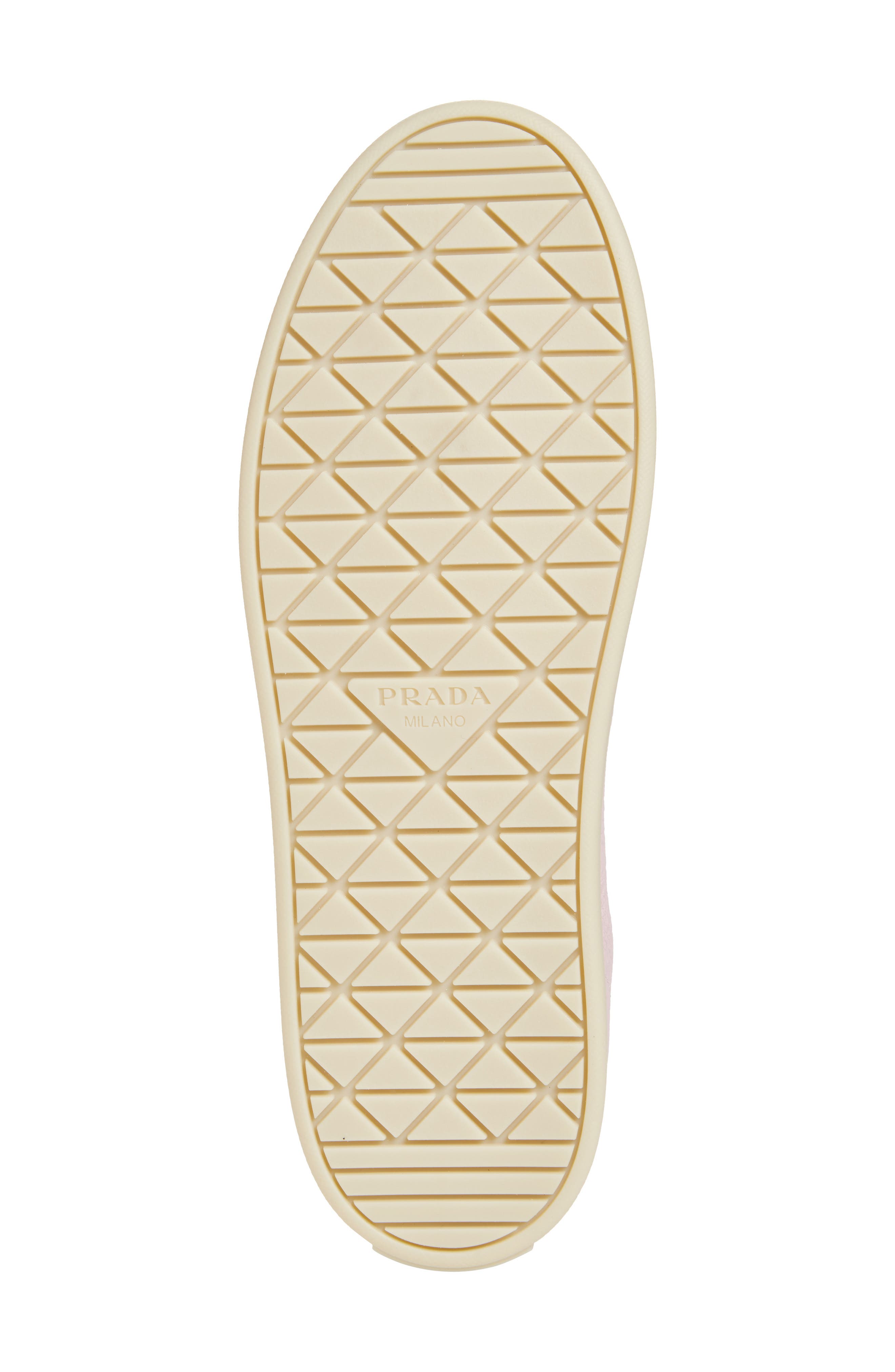 Prada Lane Triangle Logo Deerskin Leather Sneaker, Alternate, color, 