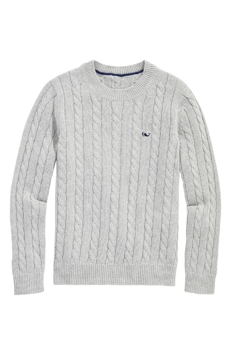 vineyard vines Kids' Cotton & Cashmere Cable Sweater, Main, color, 