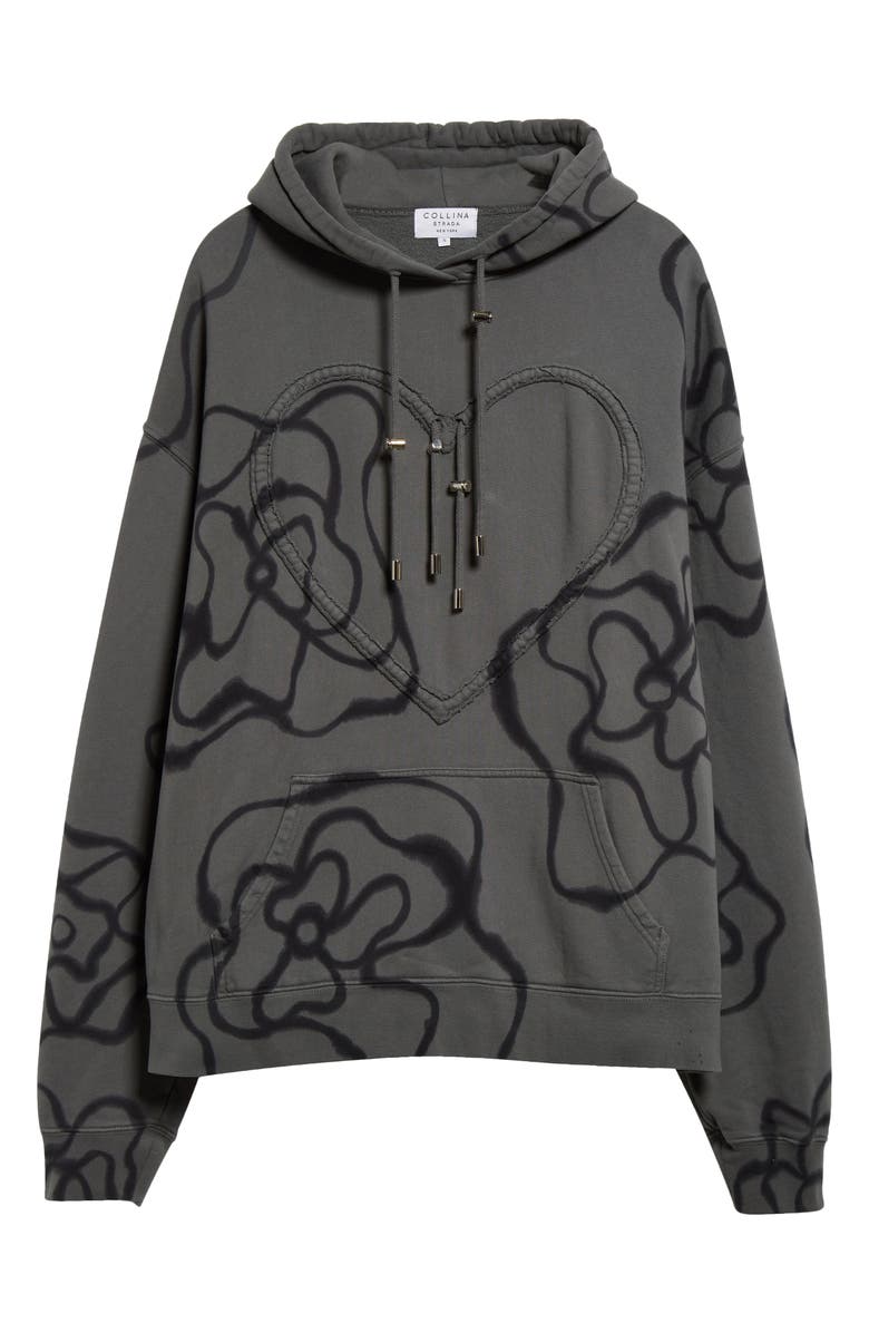 Collina Strada Heart Drawstring Cotton Hoodie, Alternate, color, 