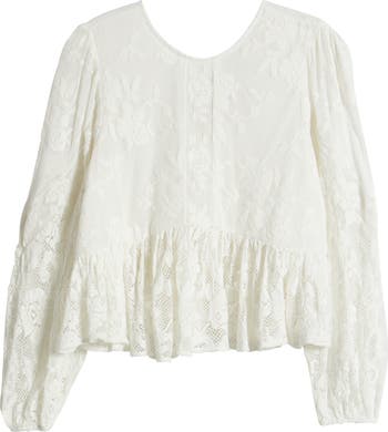 Treasure & Bond Lace Peplum Top | Nordstrom