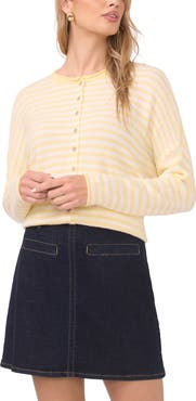 Vince Camuto Stripe Cotton Cardigan