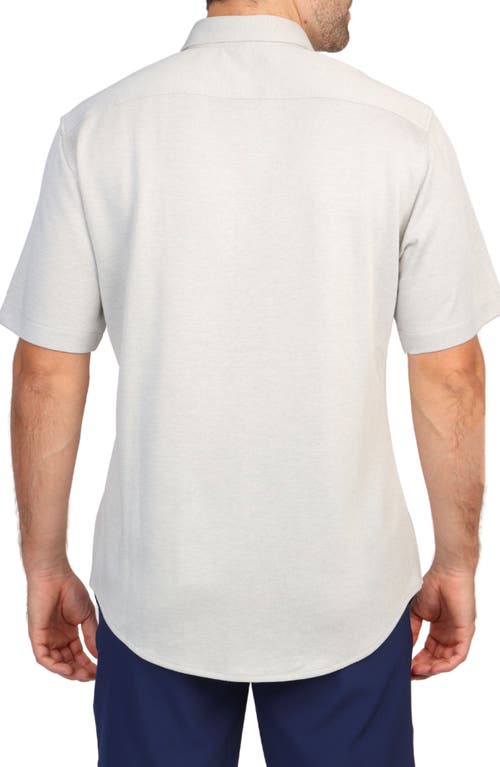 Tailorbyrd Solid Modal Blend Short Sleeve Shirt In Grey