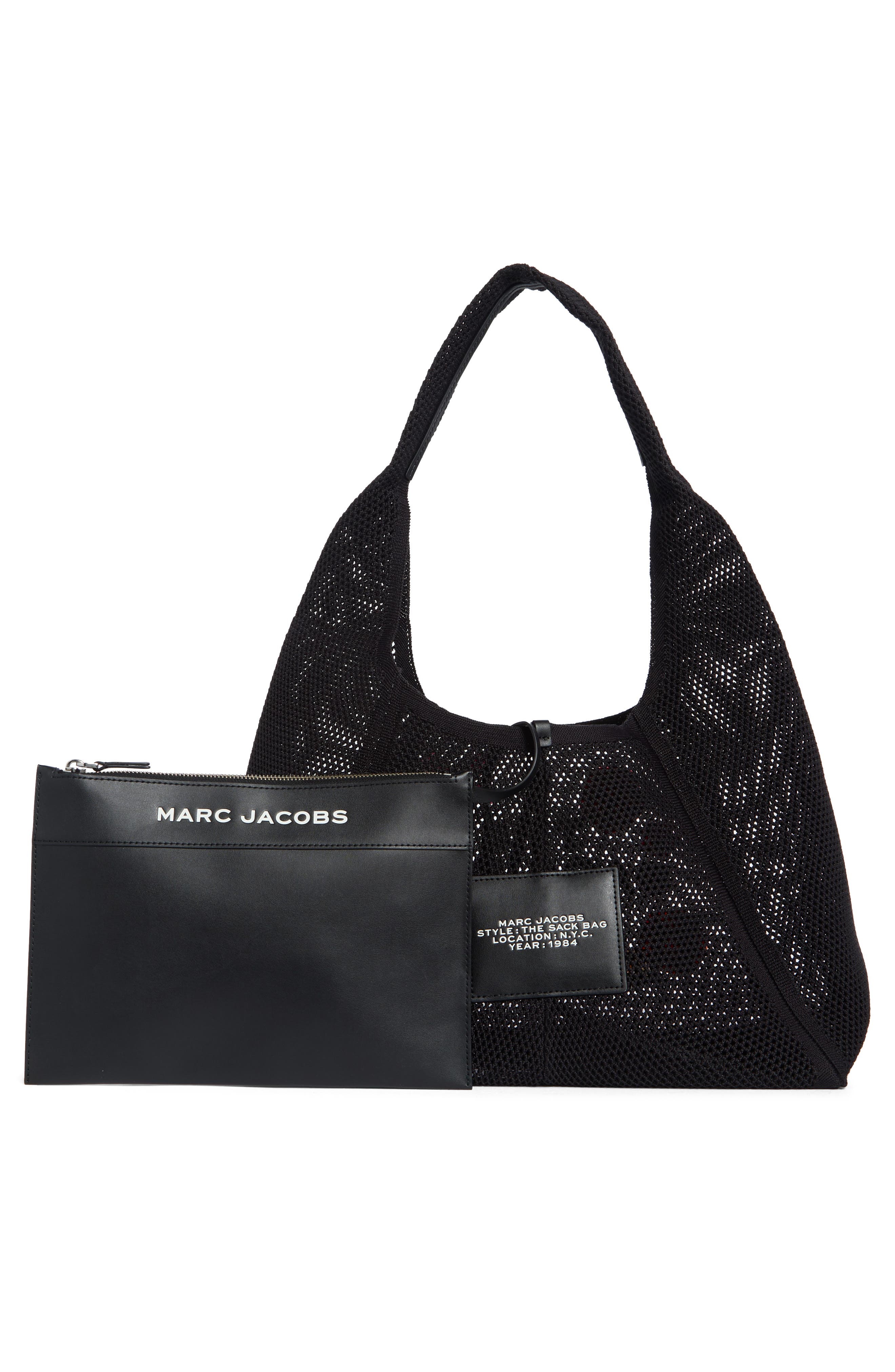 The Sack Floral Appliqu Mesh Tote, Alternate, color, BLACK MULTI