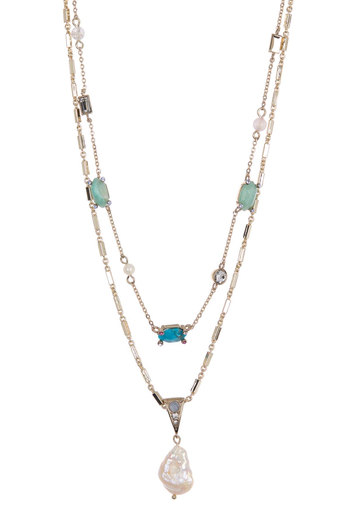 Carolee Designs Eden Gold Plated Mixed Stone & Keshi Pearl Pendant ...