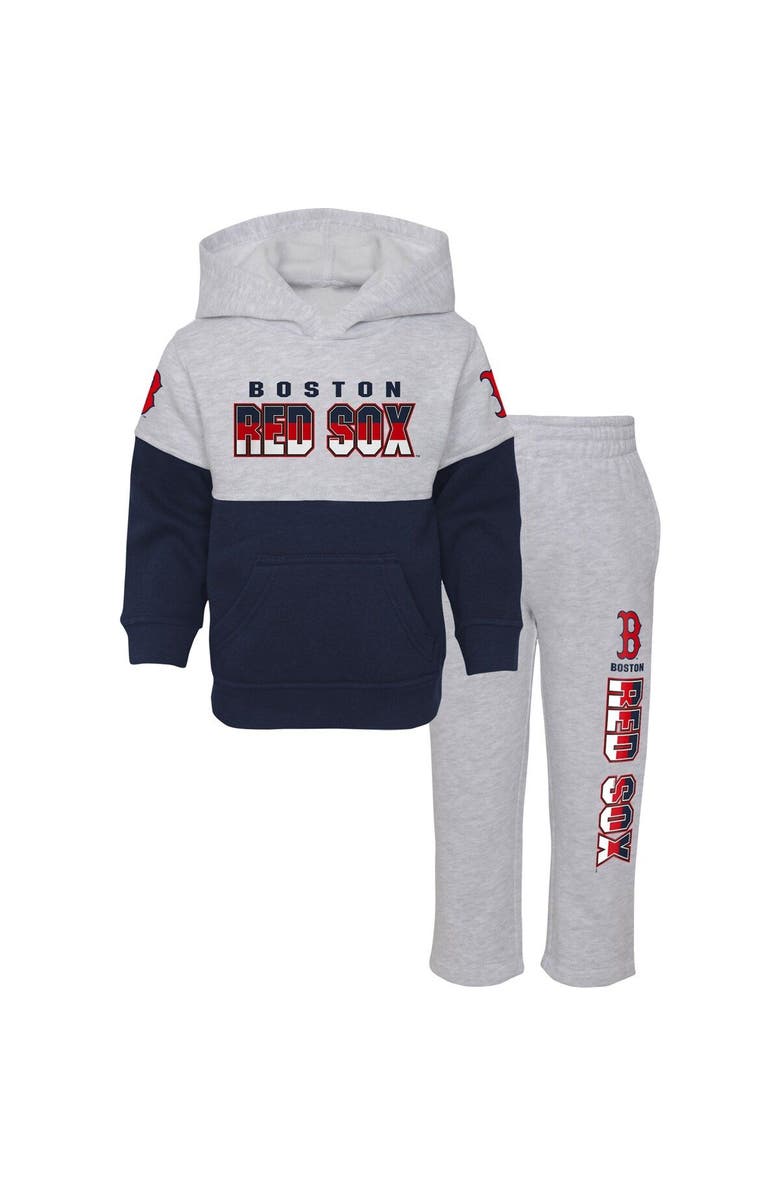 Outerstuff Infant Navy/Heather Gray Boston Red Sox Playmaker Pullover Hoodie & Pants Set, Main, color, Navy