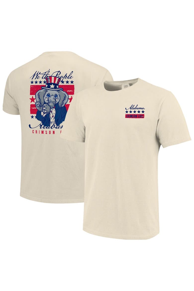 Men's  Cream Alabama Crimson Tide Uncle Sam Mascot T-Shirt, Main, color, Cream