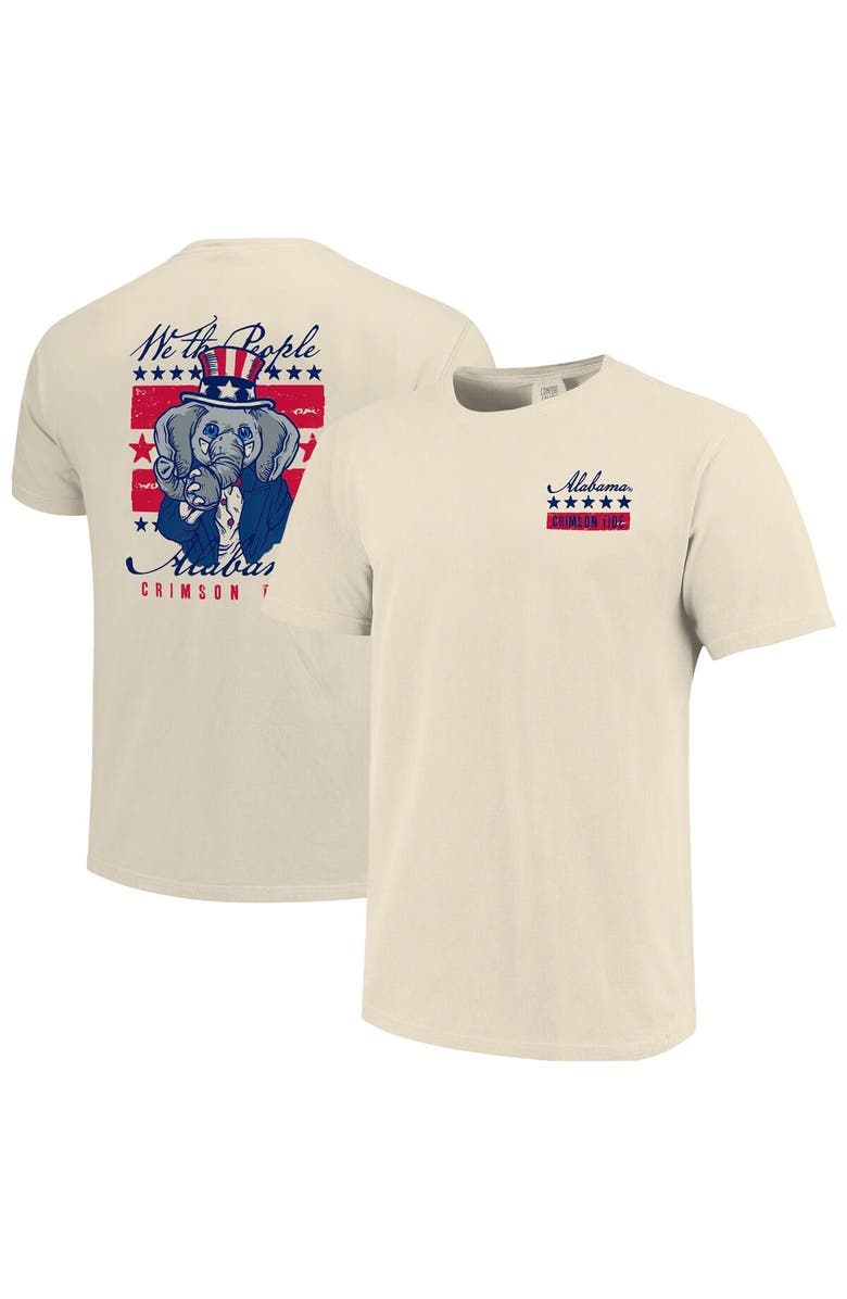 IMAGE ONE Men's Cream Alabama Crimson Tide Uncle Sam Mascot T-Shirt, Main, color, Cream