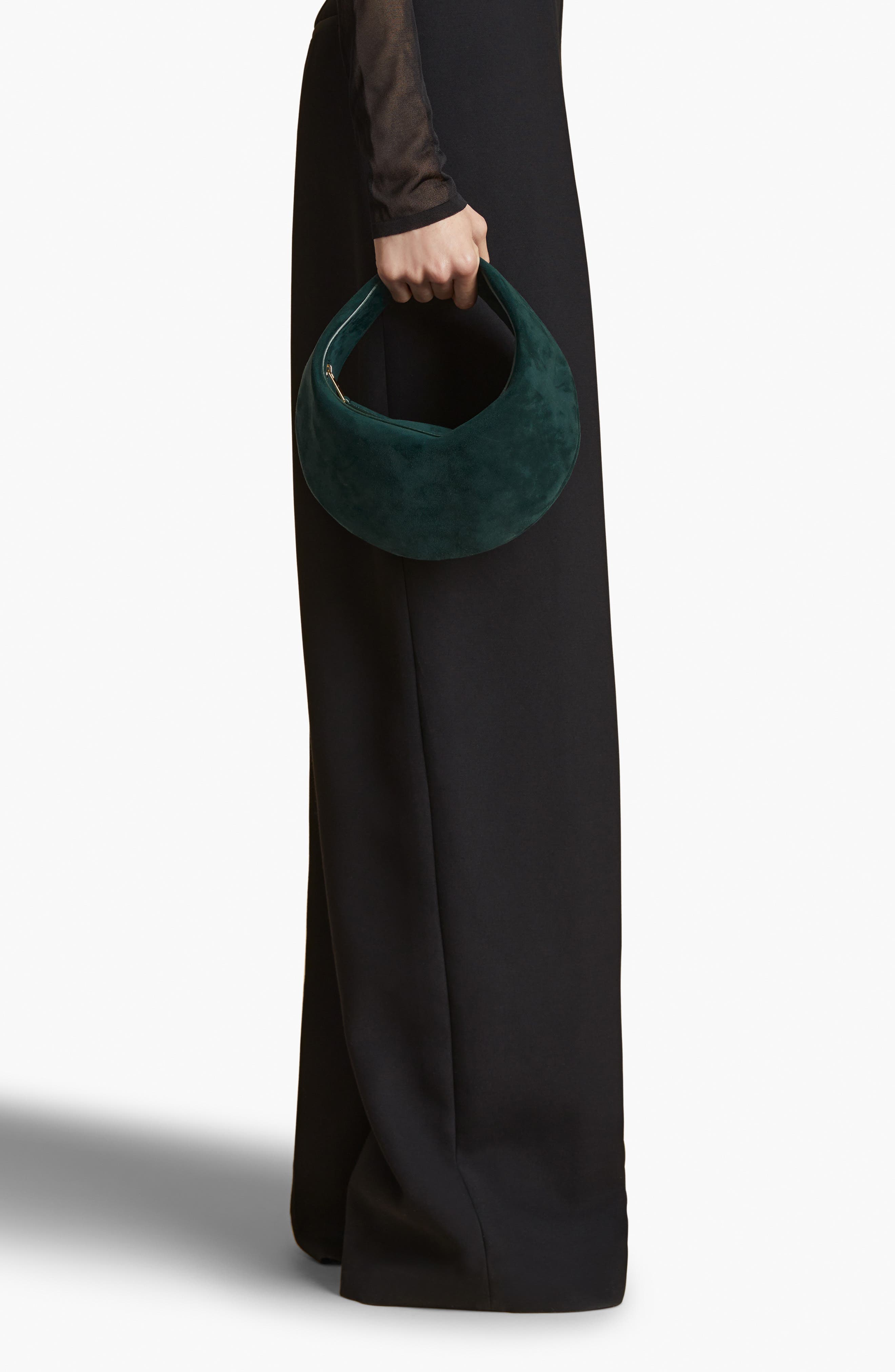 Khaite Small Olivia Suede Hobo Bag, Alternate, color, 