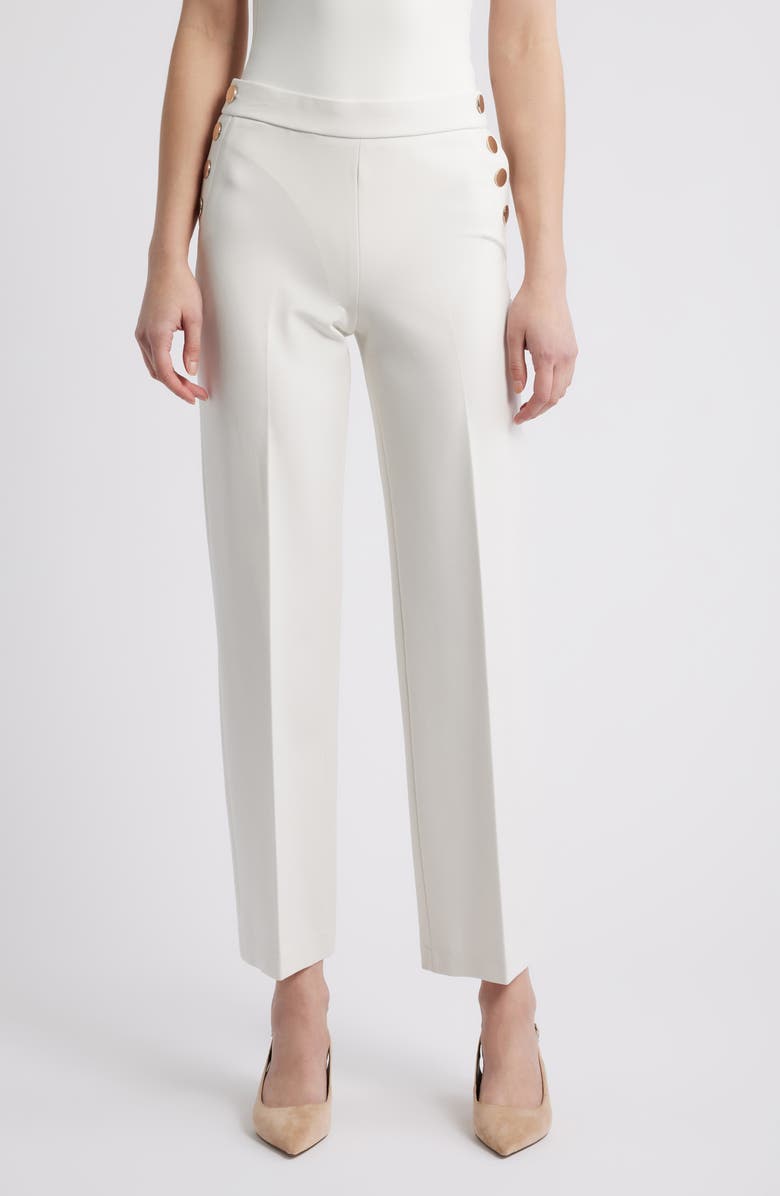 Anne Klein Pull-On Sailor Pants, Main, color, White Dove