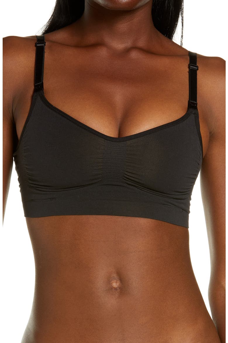 Sculpting Maternity/Nursing Bralette, Main, color, ONYX