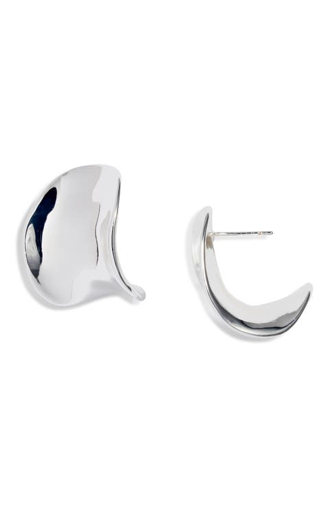 Curved J-Hoop Earrings