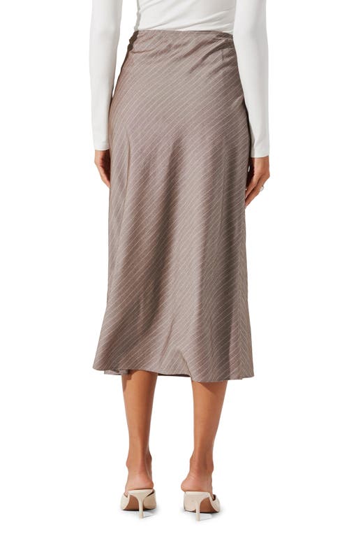 Astr The Label Stripe Skirt In Taupe Stripe