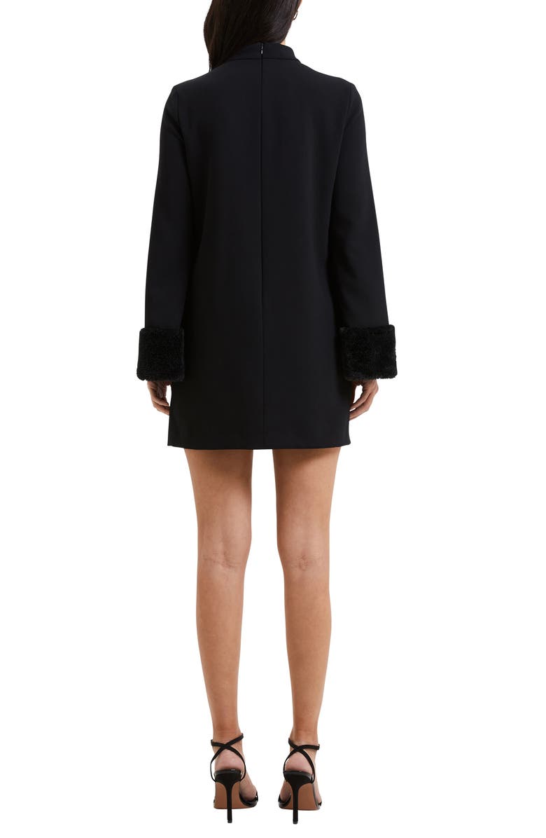 French Connection Whisper Ruth Faux Fur Trim Long Sleeve Minidress, Alternate, color, 