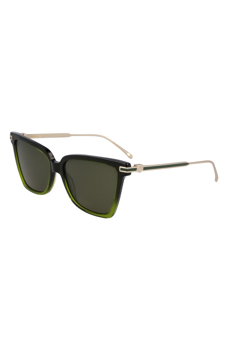 FERRAGAMO Gancini 56mm Butterfly Sunglasses, Alternate, color, Gradient Transparent Green