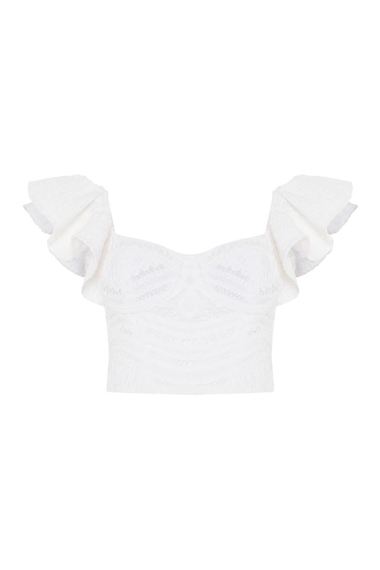 Rythmic Lace Flutter Top, Alternate, color, OFF WHITE