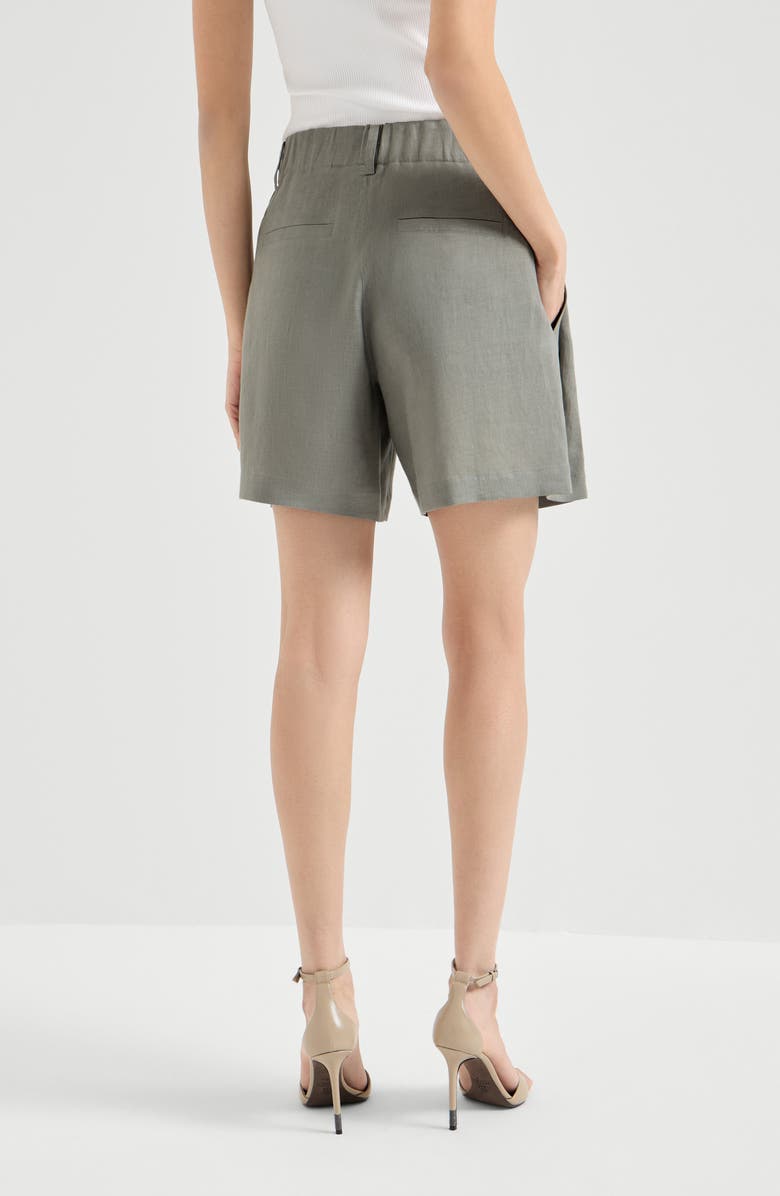 Brunello Cucinelli Linen shorts, Alternate, color, Khaki