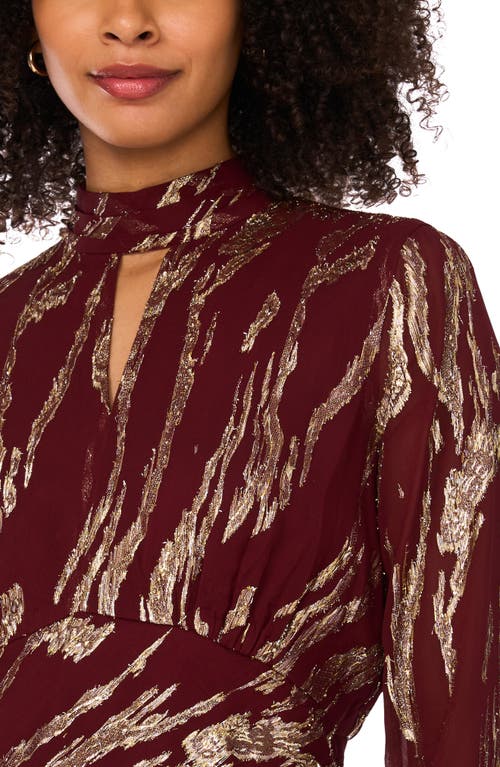 Parker The Piper Metallic Peplum Top In Brown