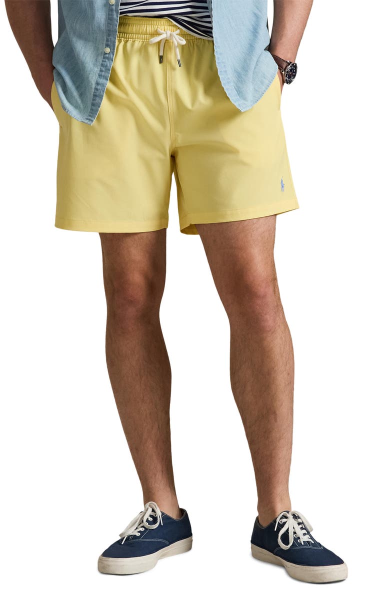 Polo Ralph Lauren Traveler Classic 5.75-Inch Swim Trunks, Main, color, Corn Yellow