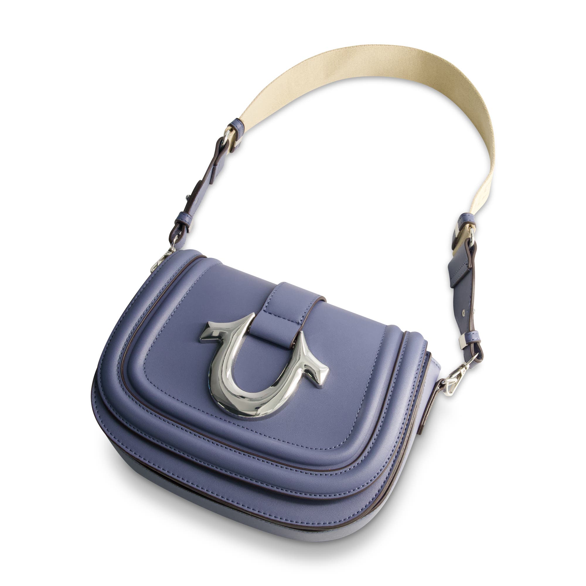 True Religion Saddle Bag with Gold Hardware, Alternate, color, Blue