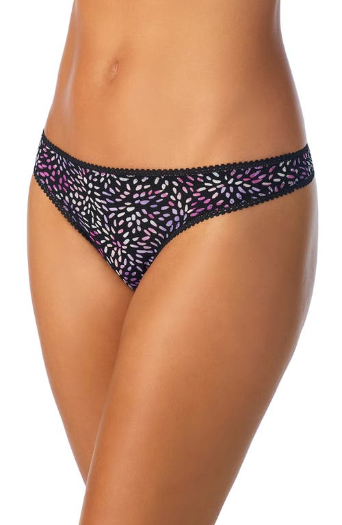 On Gossamer Triple Mesh Print Thong in Confetti Burst 