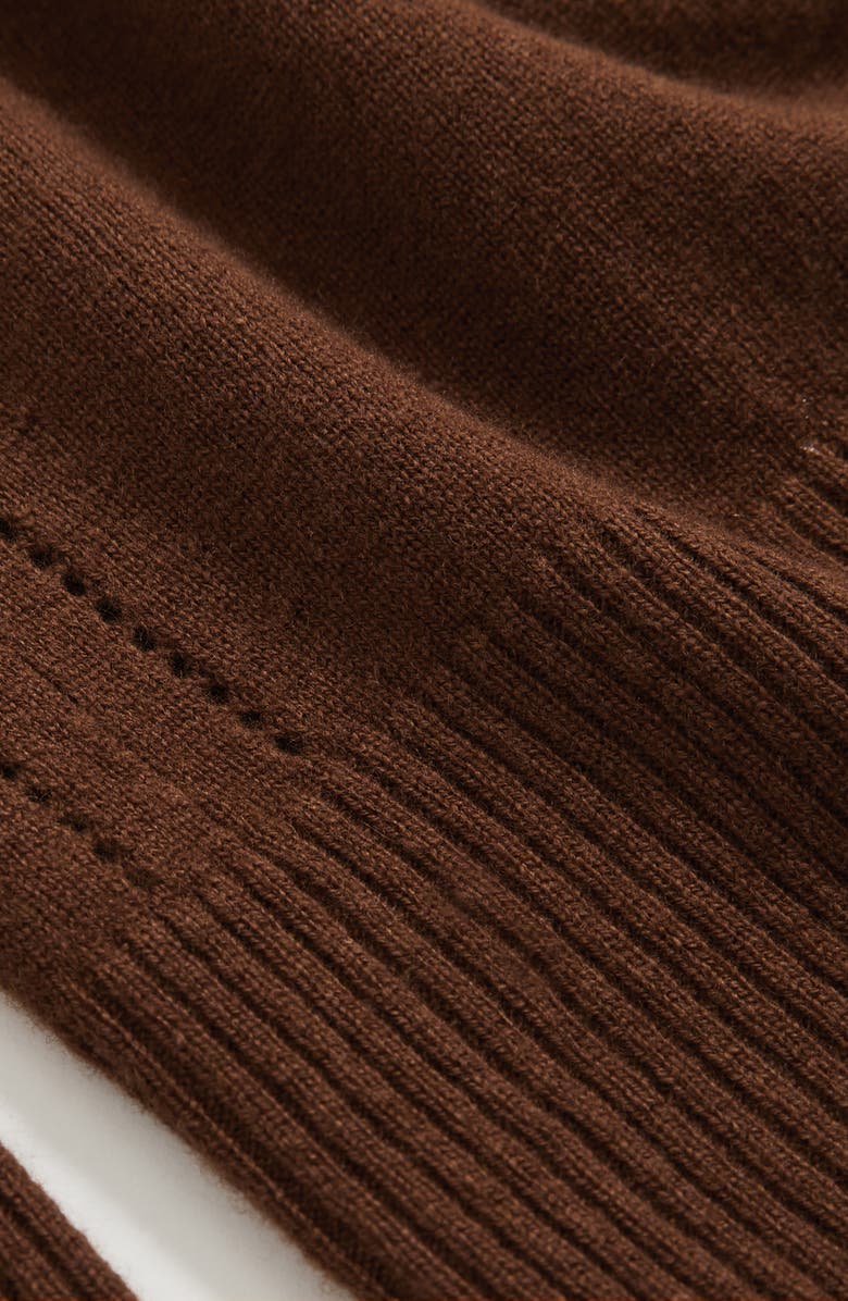 Reiss Anya Pointelle Accent Crewneck Sweater, Alternate, color, Toffee Brown