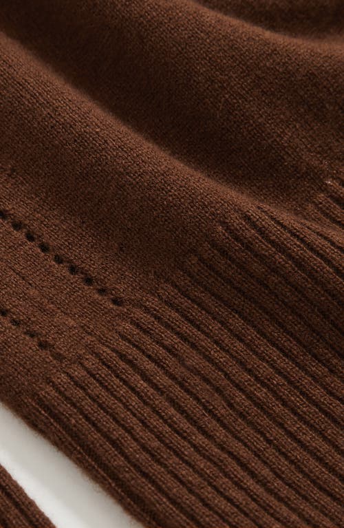 Reiss Anya Pointelle Accent Crewneck Sweater In Brown