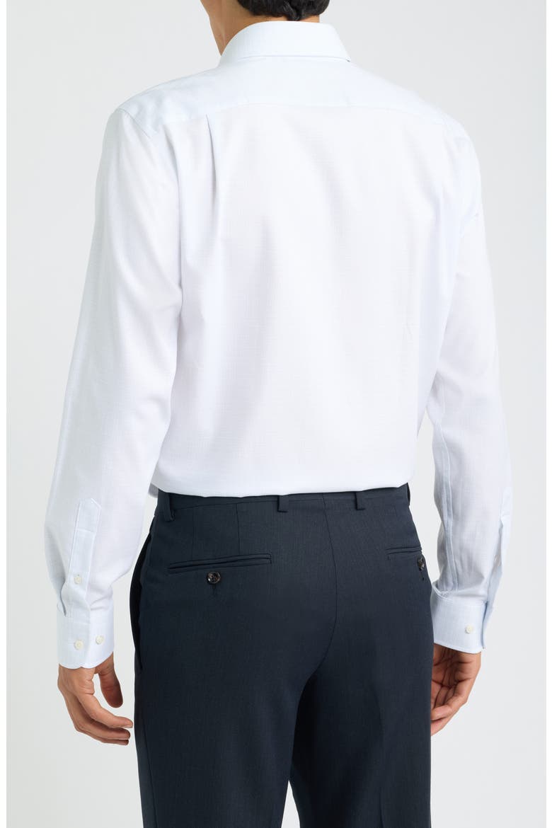 Trim Fit Check Premium Non-Iron Cotton Dress Shirt, Alternate, color, WHITE HARRISON CHECK