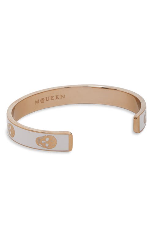Alexander Mcqueen Mcqueen Thin Skull Enamel Cuff Bracelet