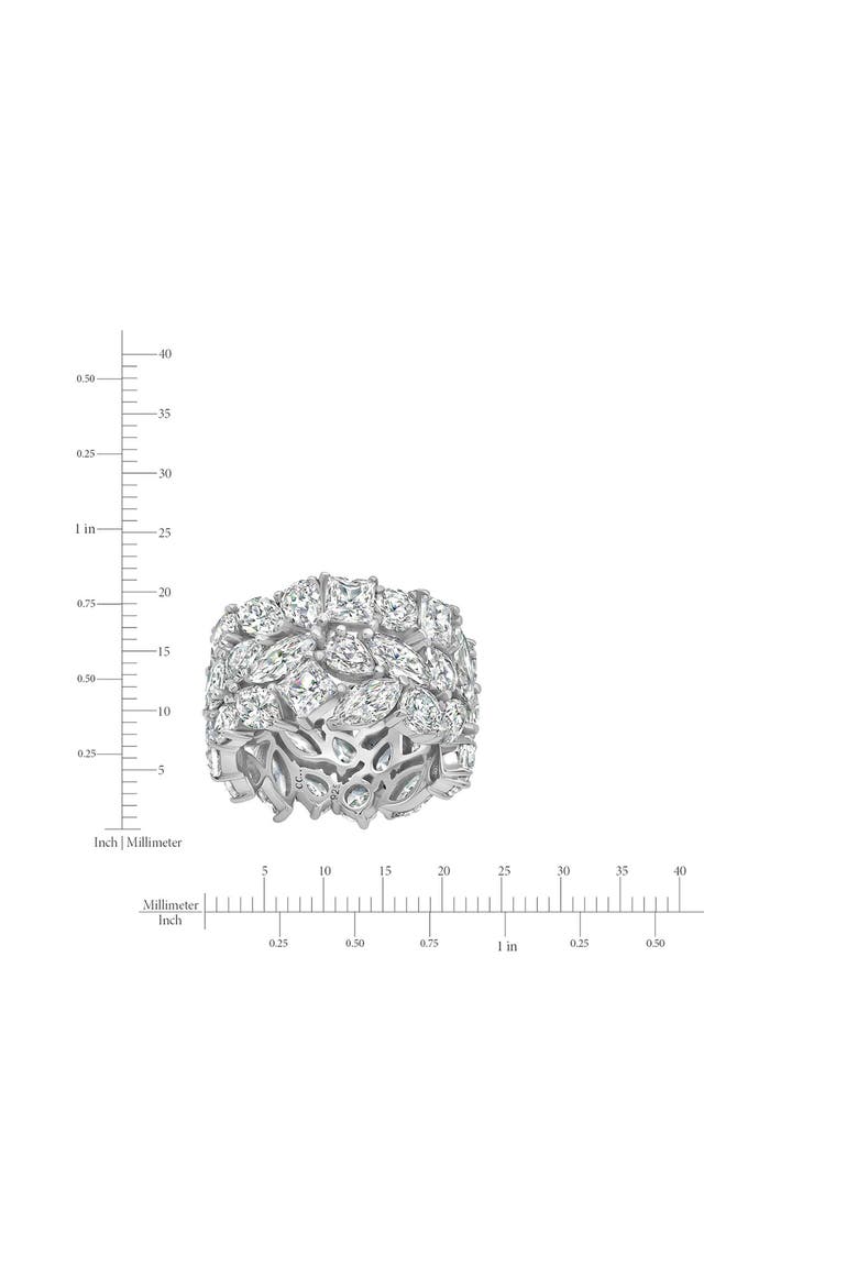Cubic Zirconia Cluster Ring, Alternate, color, PURE PLATINUM/ CLEAR STONE