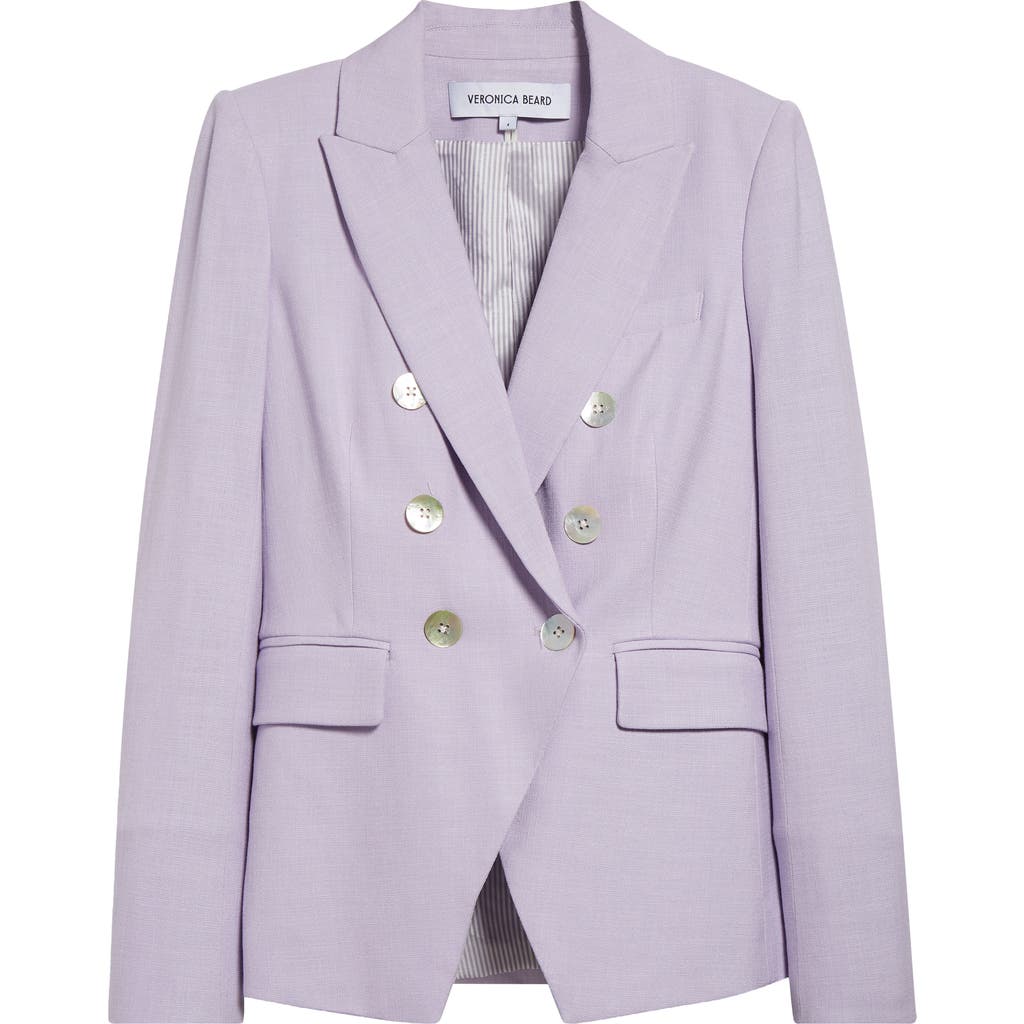 Veronica Beard Double-breasted Miller Dickey Blazer In Soft Lilac