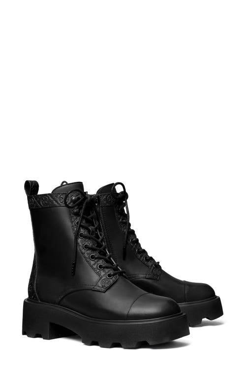 Tory Burch Amphibian Boots With Chunky Sole And Pull Tab In Black