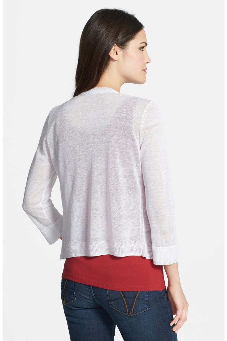 Double Trim Cardigan, Alternate, color, PAPER WHITE