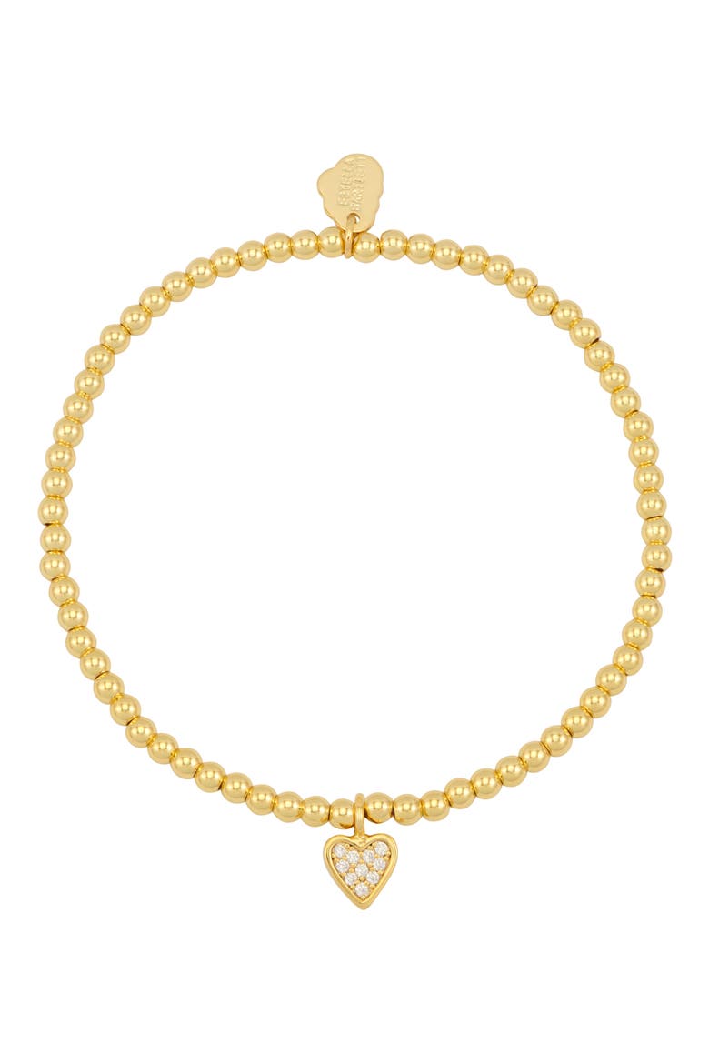 Sienna Pavé Crystal Heart Beaded Stretch Bracelet, Alternate, color, GOLD