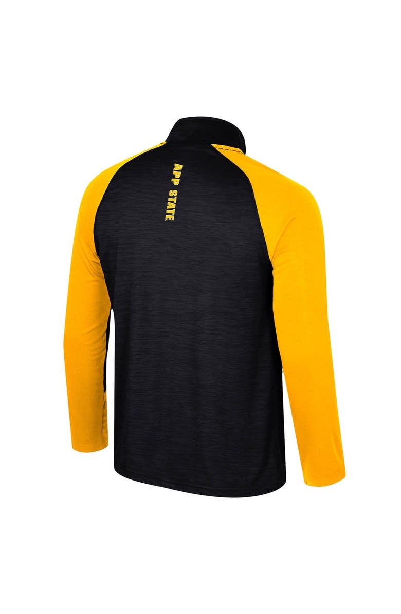 COLOSSEUM Men's Colosseum Black Appalachian State Mountaineers Langmore Raglan Quarter-Zip Top, Alternate, color,