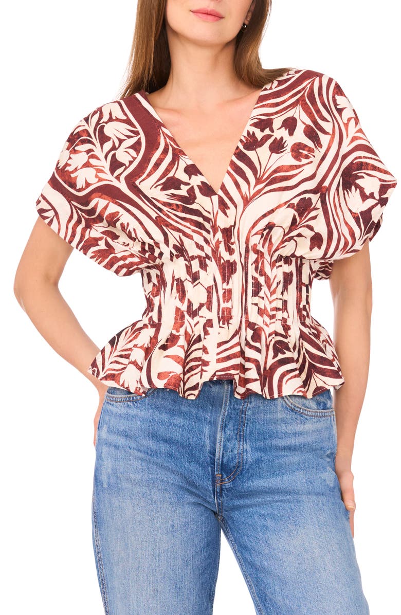 Parker The Hallie V-Neck Top, Main, color, Coconut Brown