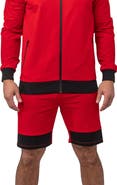 Maceoo Level Platform Red Stretch Cotton Shorts